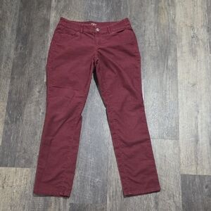 Loft Corduroy Women's Size 28 Burgundy Straight Leg